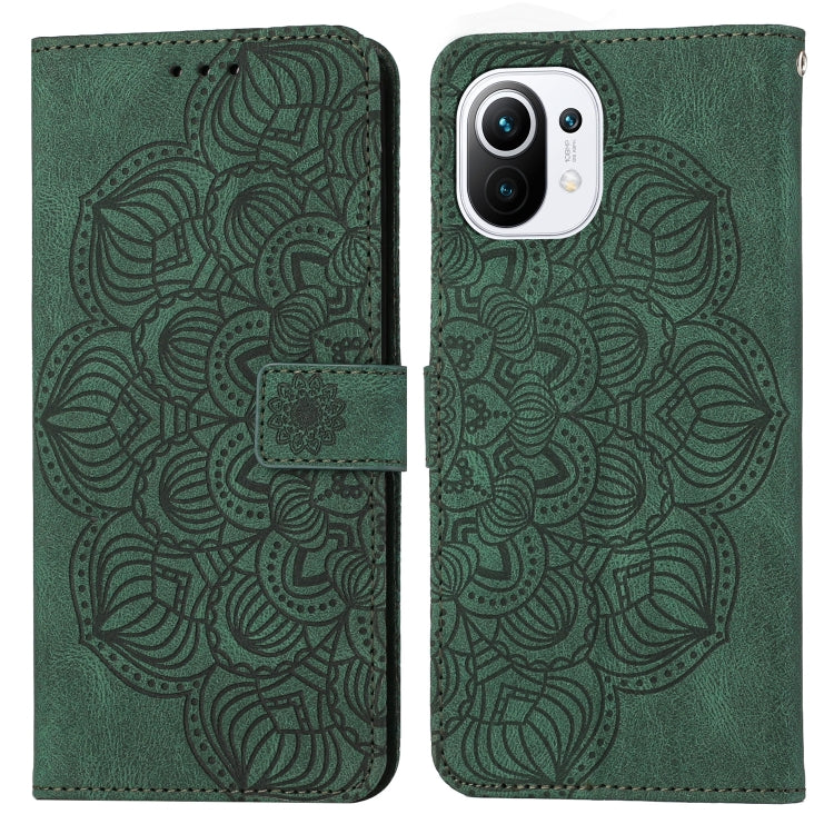 For Xiaomi Mi 11 Lite Mandala Embossed Flip Leather Phone Case