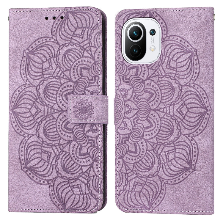 For Xiaomi Mi 11 Lite Mandala Embossed Flip Leather Phone Case