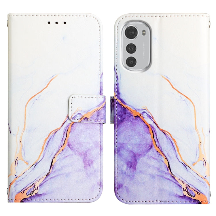 For Motorola Moto E32 Marble Pattern Flip Leather Phone Case