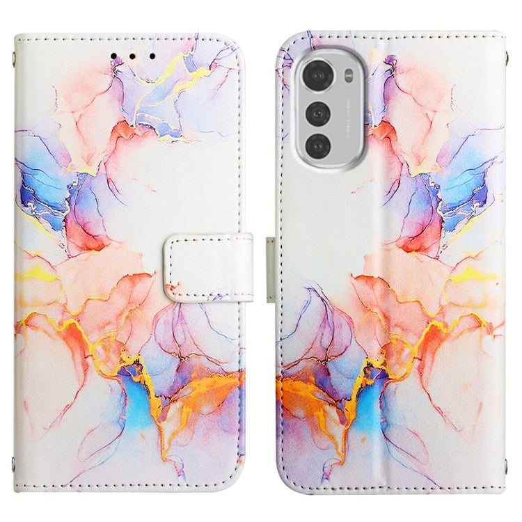 For Motorola Moto E32 Marble Pattern Flip Leather Phone Case