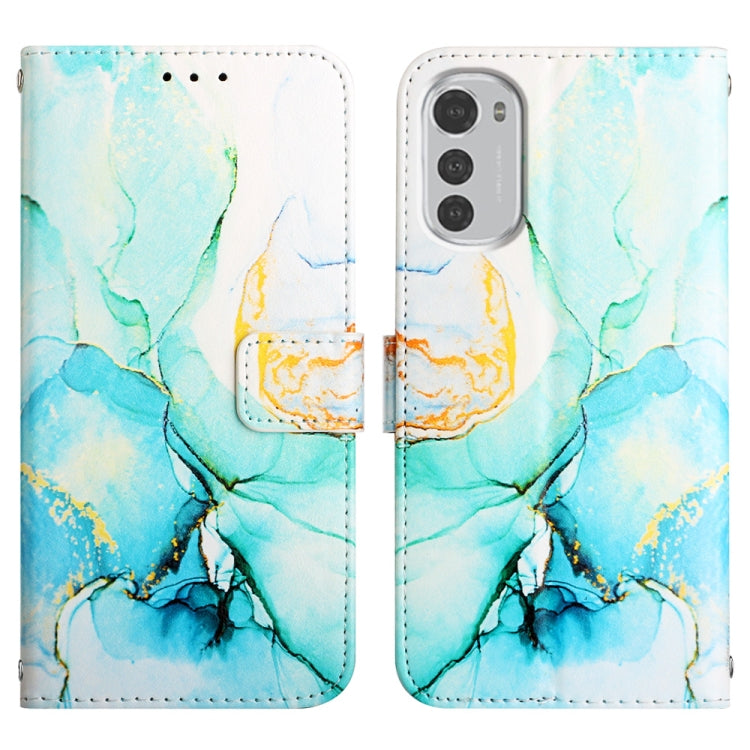 For Motorola Moto E32 Marble Pattern Flip Leather Phone Case