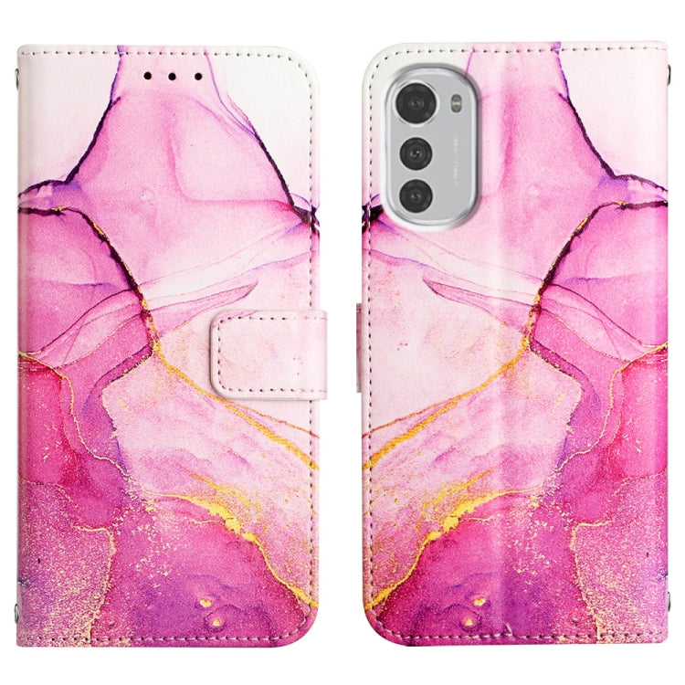 For Motorola Moto E32 Marble Pattern Flip Leather Phone Case