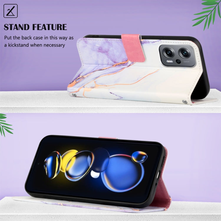 For Xiaomi Redmi Note 11T Pro Marble Pattern Flip Leather Phone Case