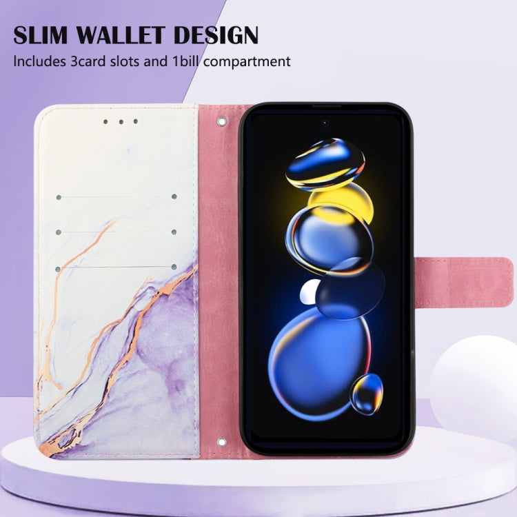 For Xiaomi Redmi Note 11T Pro Marble Pattern Flip Leather Phone Case
