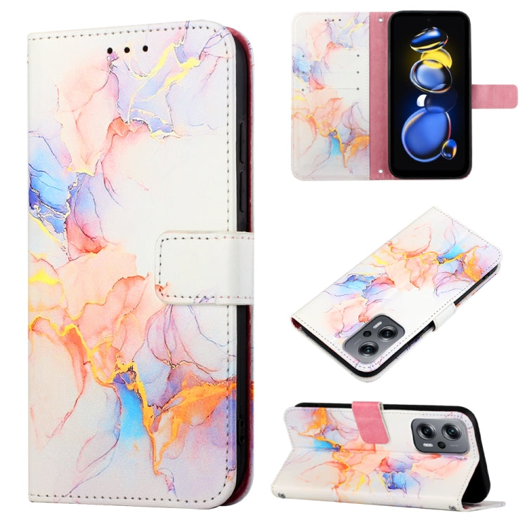 For Xiaomi Redmi Note 11T Pro Marble Pattern Flip Leather Phone Case