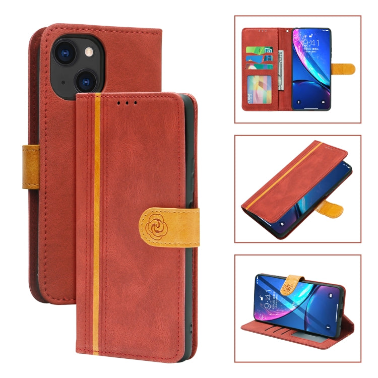 For iPhone 13 Skin Feel Leather Wallet Phone Case