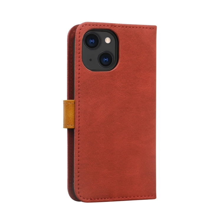 For iPhone 13 Skin Feel Leather Wallet Phone Case