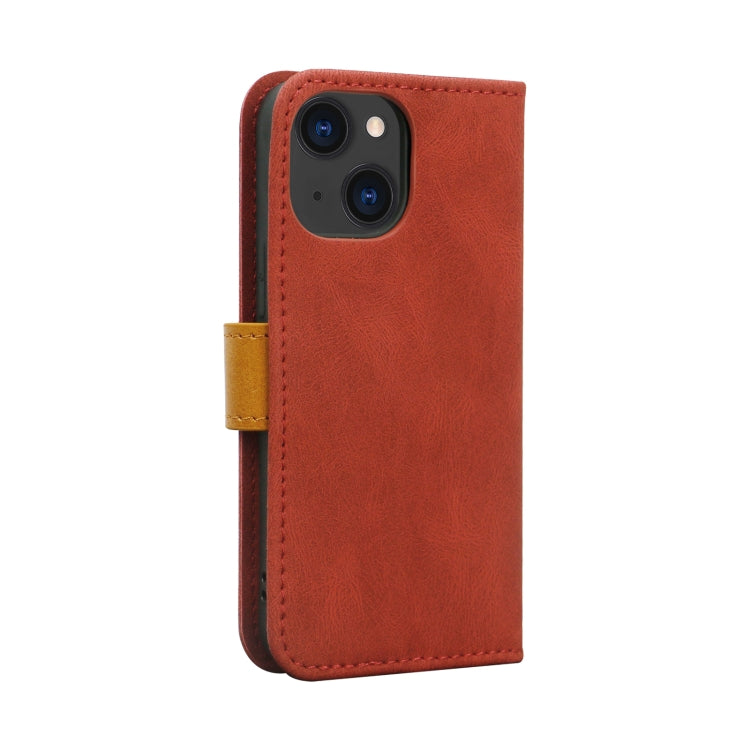 For iPhone 13 mini Skin Feel Leather Wallet Phone Case