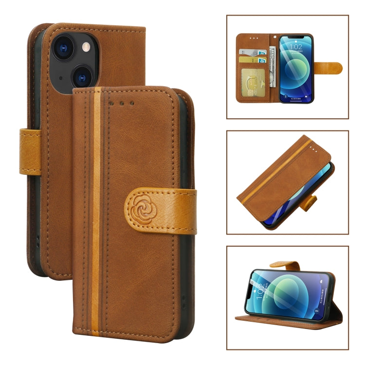 For iPhone 13 mini Skin Feel Leather Wallet Phone Case
