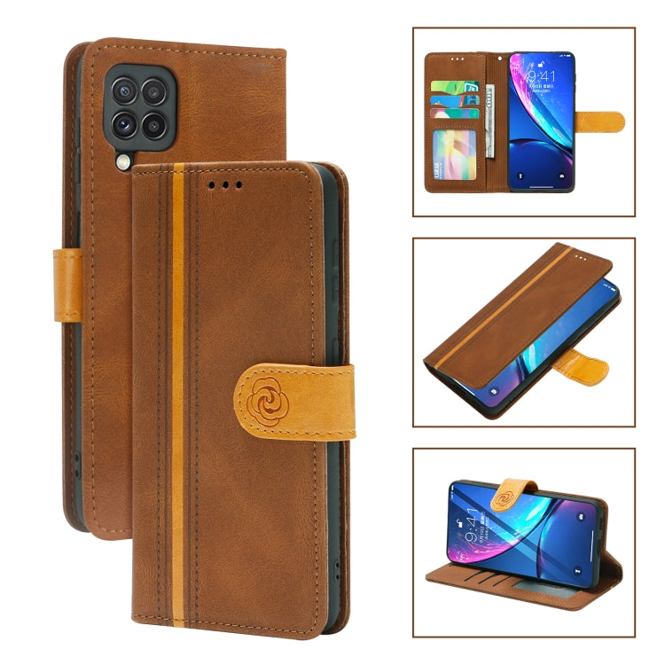 For Samsung Galaxy A22 4G Skin Feel Leather Wallet Phone Case