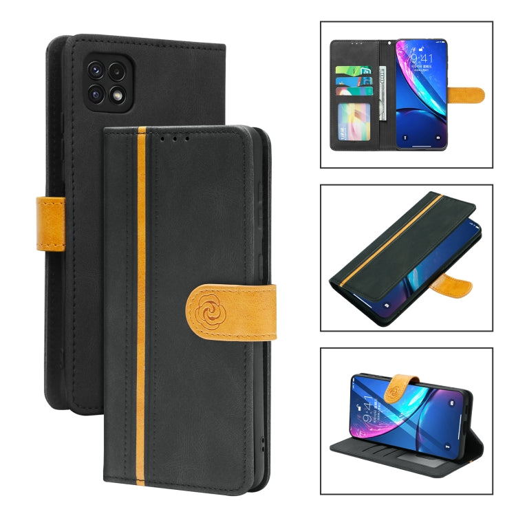 For Samsung Galaxy A22 5G Skin Feel Leather Wallet Phone Case