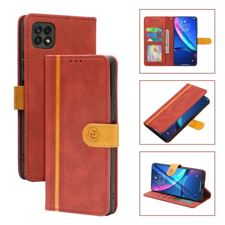 For Samsung Galaxy A22 5G Skin Feel Leather Wallet Phone Case