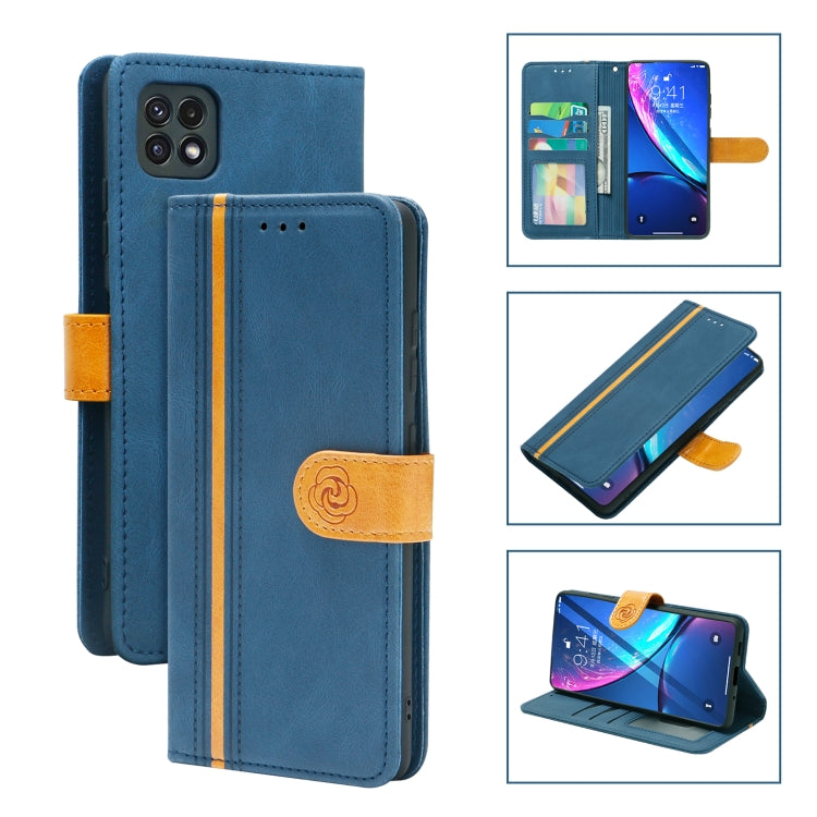 For Samsung Galaxy A22 5G Skin Feel Leather Wallet Phone Case