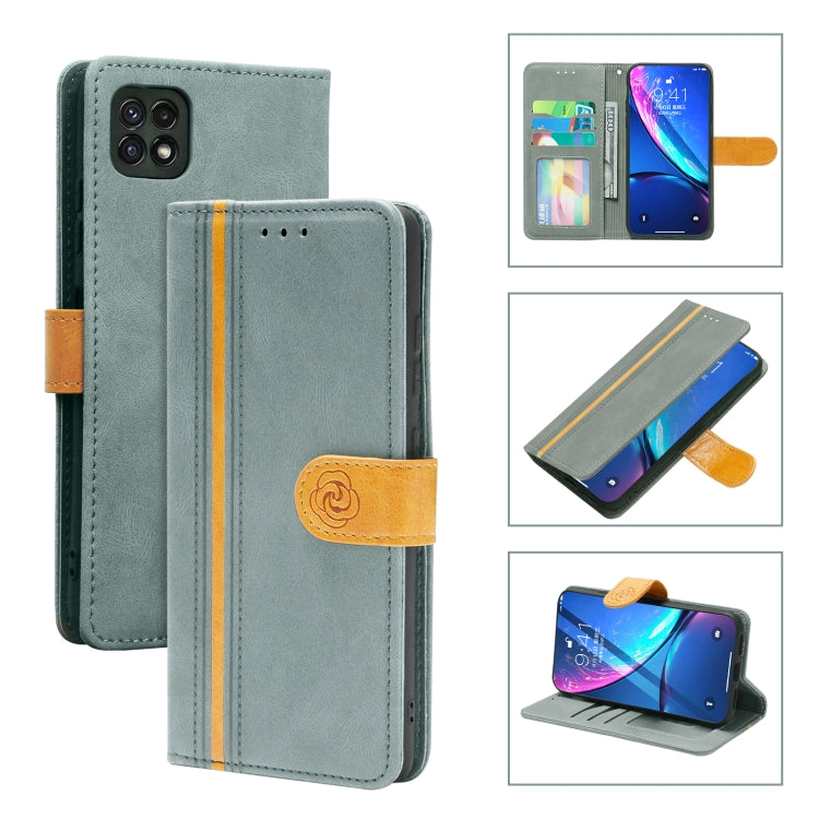 For Samsung Galaxy A22 5G Skin Feel Leather Wallet Phone Case