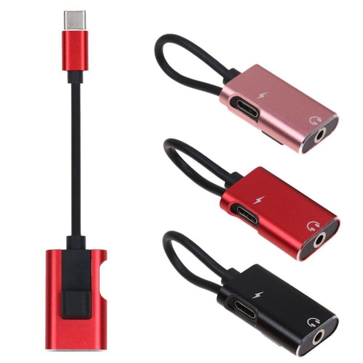2 in 1 USB-C / Type-C to USB-C / Type-C 3.5mm Jack Audio Adapter Cable