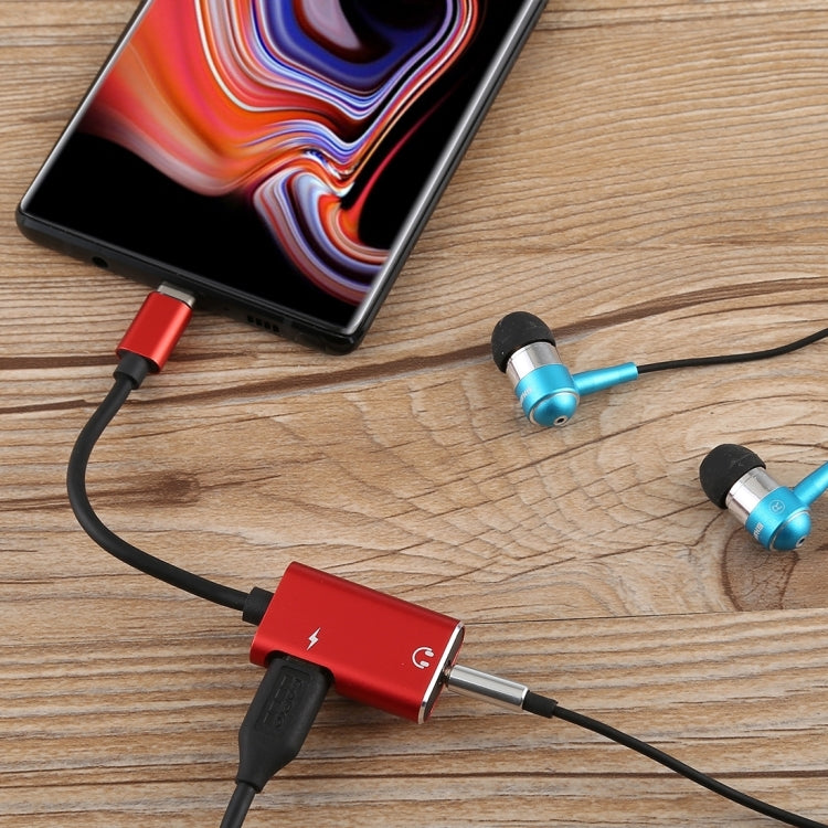 2 in 1 USB-C / Type-C to USB-C / Type-C 3.5mm Jack Audio Adapter Cable