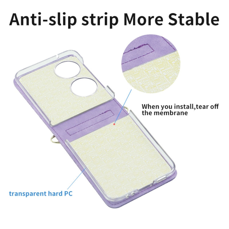 For Huawei P50 Pocket Embossed Chain Folding Phone Case