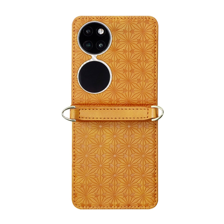 For Huawei P50 Pocket Embossed Chain Folding Phone Case