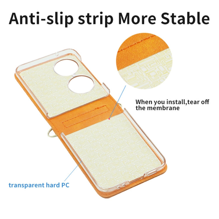 For Huawei P50 Pocket Embossed Chain Folding Phone Case