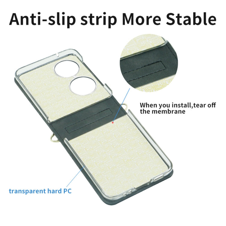For Huawei P50 Pocket Embossed Chain Folding Phone Case
