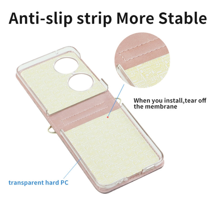 For Huawei P50 Pocket Embossed Chain Folding Phone Case