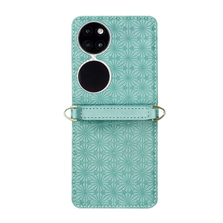 For Huawei P50 Pocket Embossed Chain Folding Phone Case