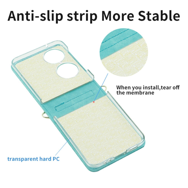 For Huawei P50 Pocket Embossed Chain Folding Phone Case