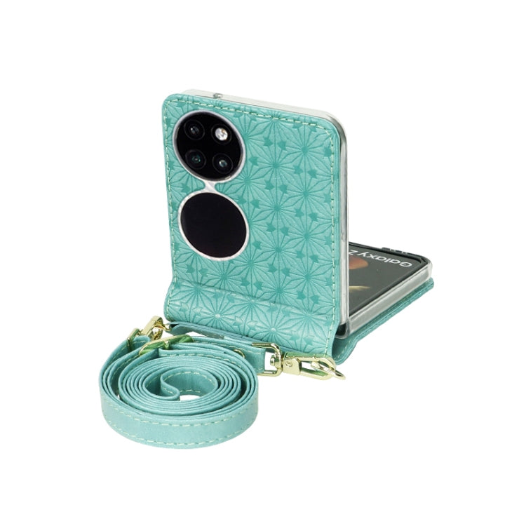 For Huawei P50 Pocket Embossed Chain Folding Phone Case