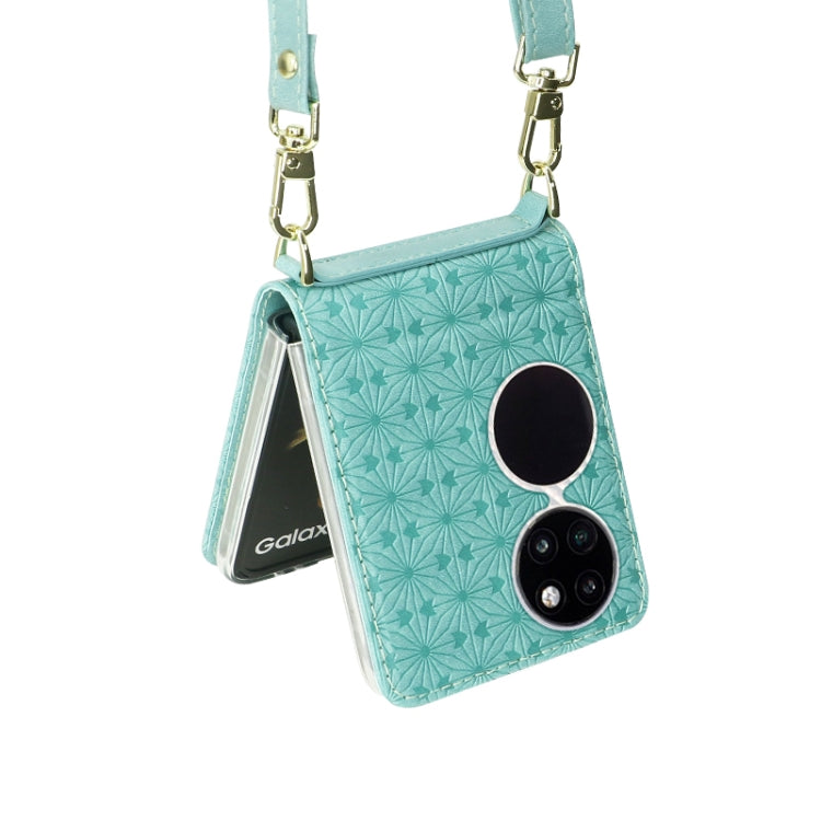 For Huawei P50 Pocket Embossed Chain Folding Phone Case