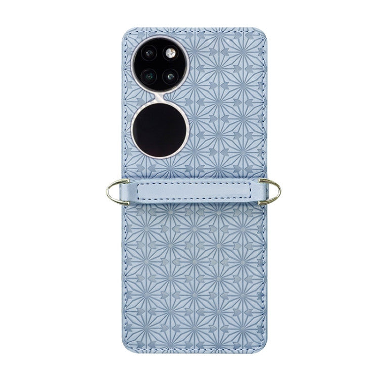 For Huawei P50 Pocket Embossed Chain Folding Phone Case