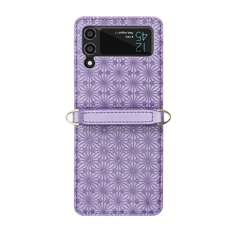 For Samsung Galaxy Z Flip3 5G Embossed Chain Folding Phone Case