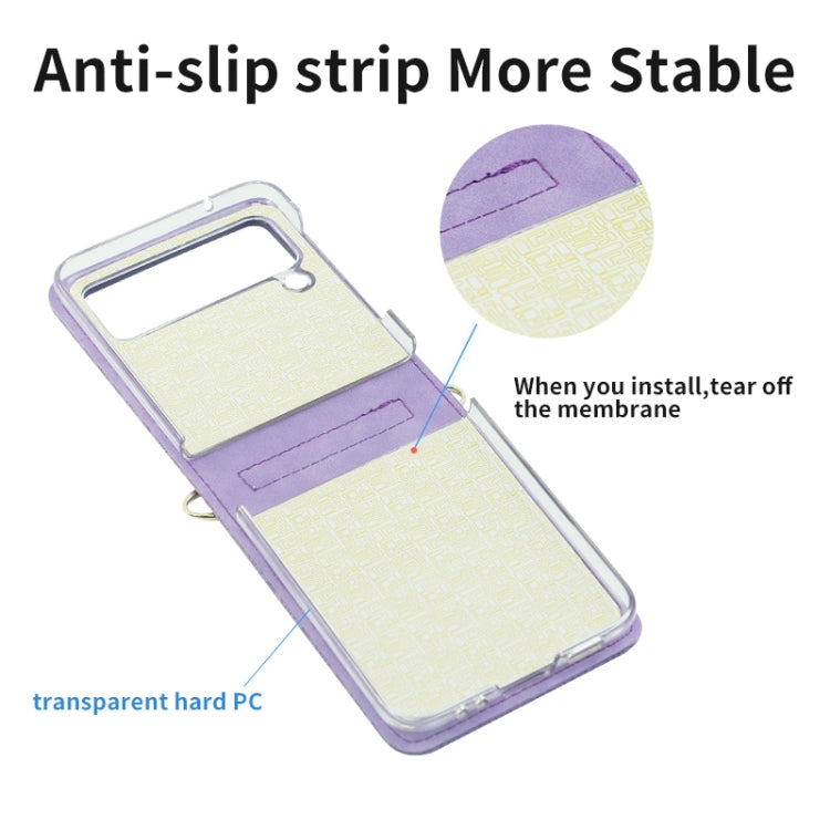 For Samsung Galaxy Z Flip3 5G Embossed Chain Folding Phone Case