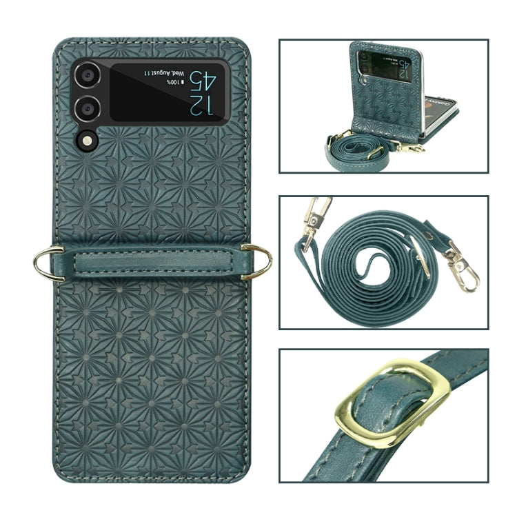 For Samsung Galaxy Z Flip3 5G Embossed Chain Folding Phone Case
