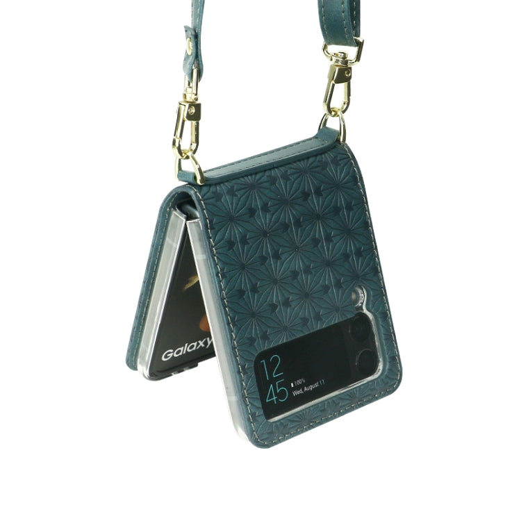 For Samsung Galaxy Z Flip3 5G Embossed Chain Folding Phone Case