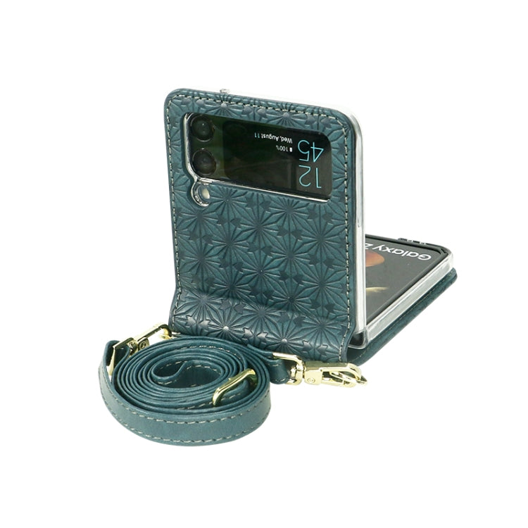 For Samsung Galaxy Z Flip3 5G Embossed Chain Folding Phone Case