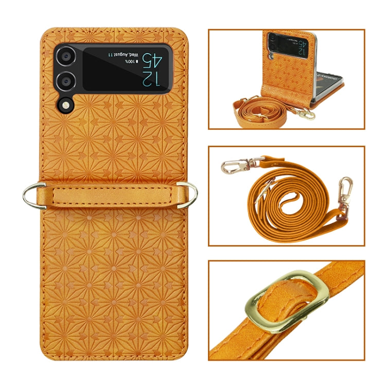 For Samsung Galaxy Z Flip3 5G Embossed Chain Folding Phone Case