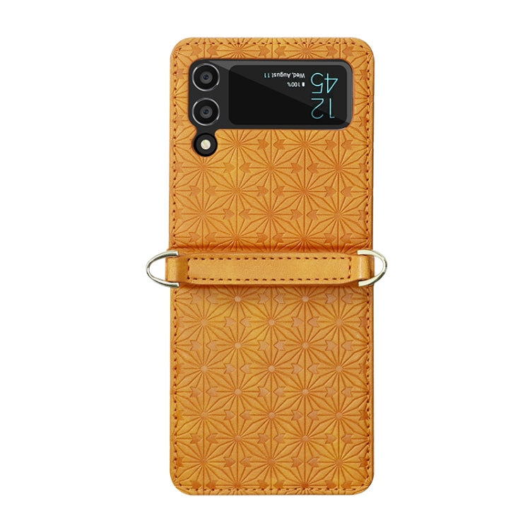 For Samsung Galaxy Z Flip3 5G Embossed Chain Folding Phone Case
