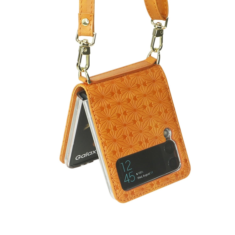 For Samsung Galaxy Z Flip3 5G Embossed Chain Folding Phone Case