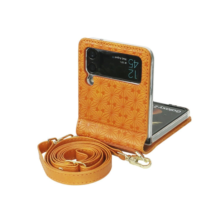 For Samsung Galaxy Z Flip3 5G Embossed Chain Folding Phone Case
