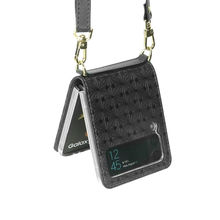 For Samsung Galaxy Z Flip3 5G Embossed Chain Folding Phone Case