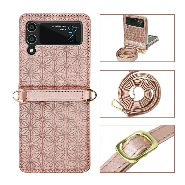 For Samsung Galaxy Z Flip3 5G Embossed Chain Folding Phone Case
