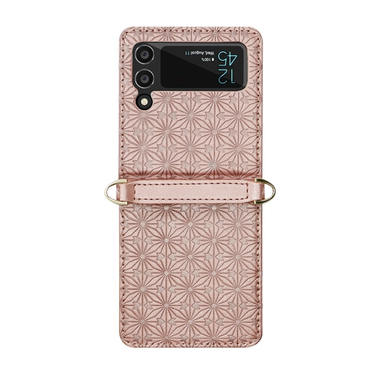 For Samsung Galaxy Z Flip3 5G Embossed Chain Folding Phone Case
