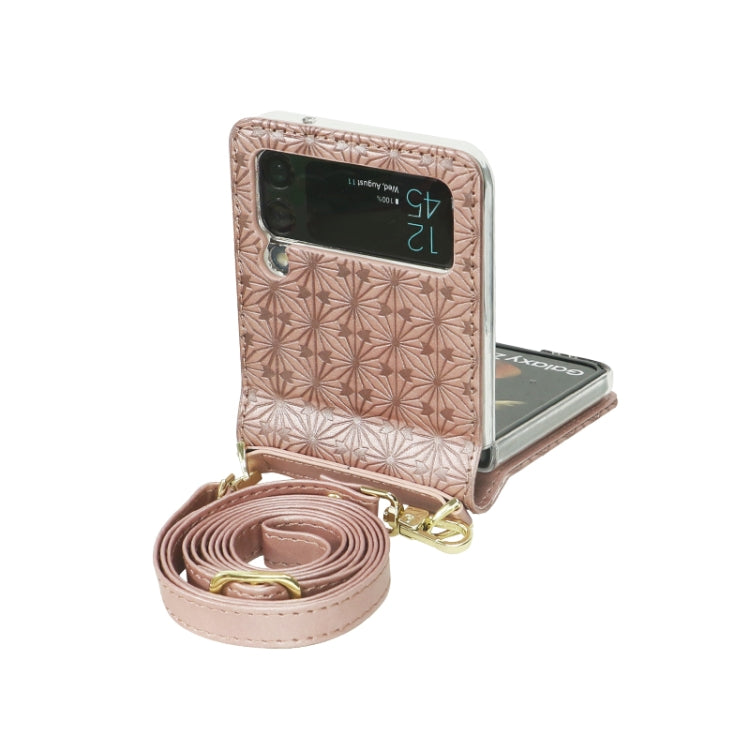 For Samsung Galaxy Z Flip3 5G Embossed Chain Folding Phone Case