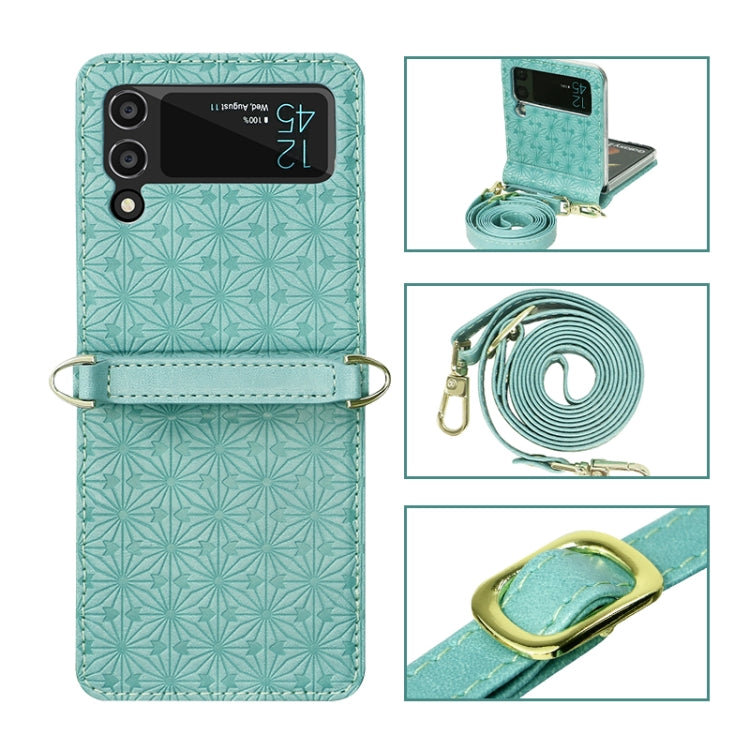 For Samsung Galaxy Z Flip3 5G Embossed Chain Folding Phone Case