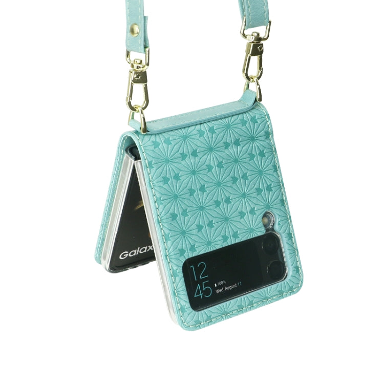 For Samsung Galaxy Z Flip3 5G Embossed Chain Folding Phone Case
