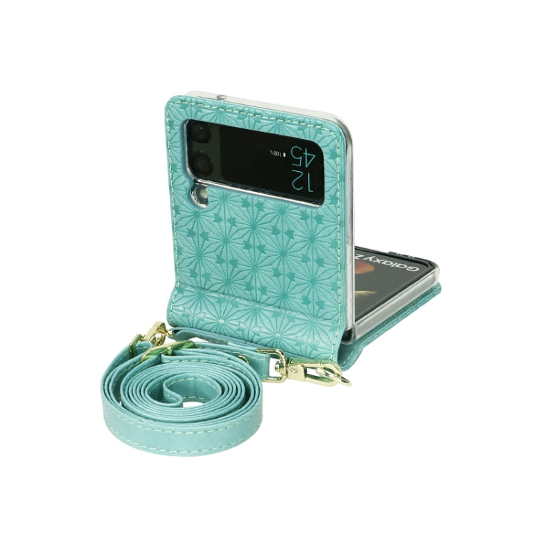 For Samsung Galaxy Z Flip3 5G Embossed Chain Folding Phone Case