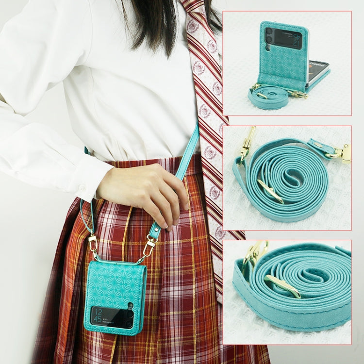 For Samsung Galaxy Z Flip3 5G Embossed Chain Folding Phone Case