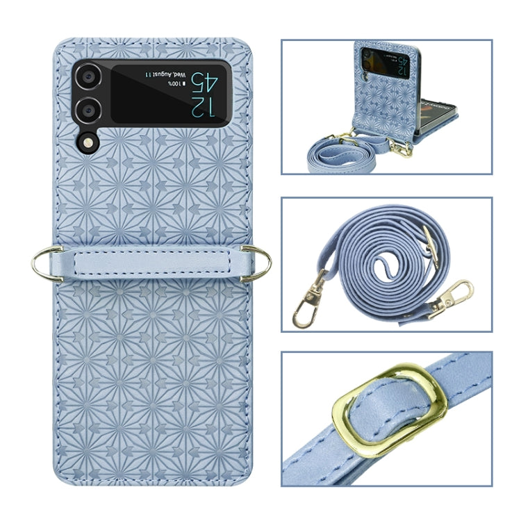 For Samsung Galaxy Z Flip3 5G Embossed Chain Folding Phone Case