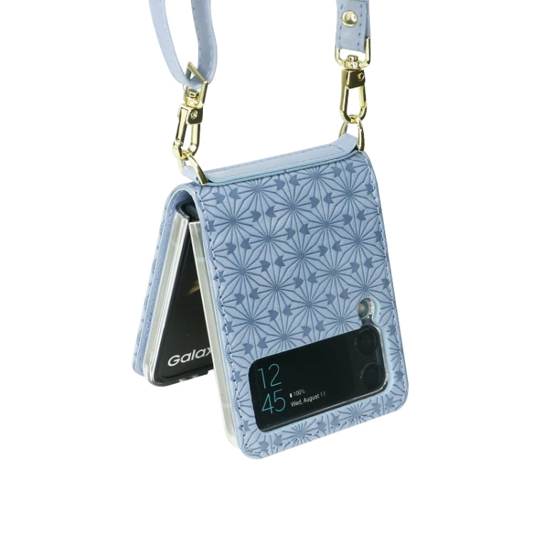 For Samsung Galaxy Z Flip3 5G Embossed Chain Folding Phone Case