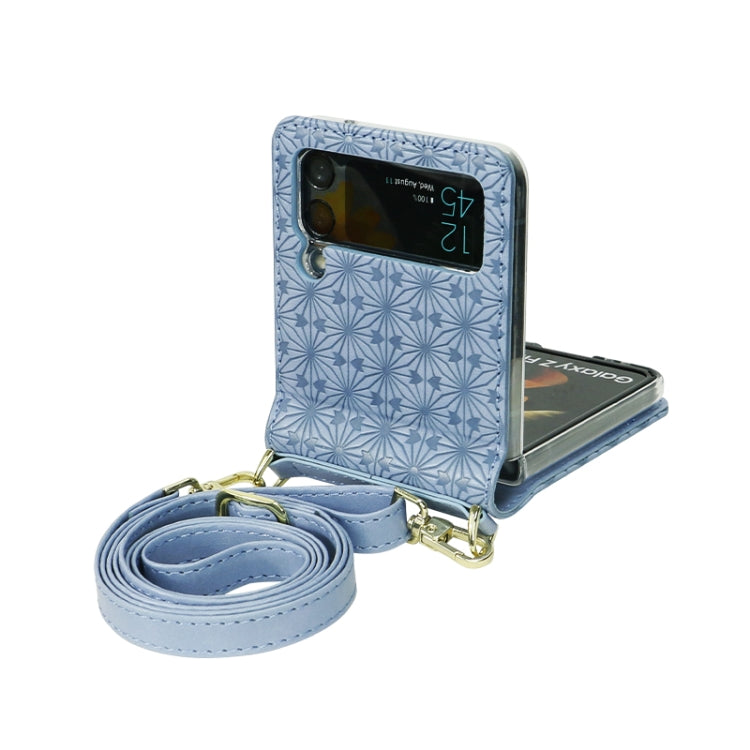 For Samsung Galaxy Z Flip3 5G Embossed Chain Folding Phone Case